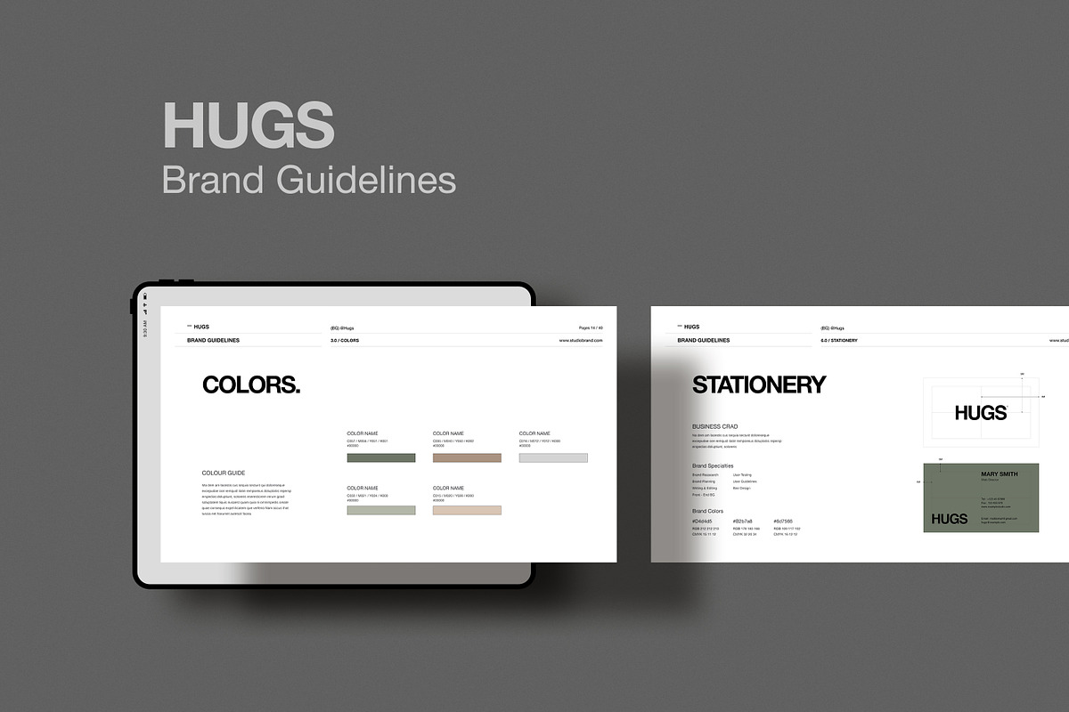 HUGS | Brand Guidelines, a Presentation Template by creathrivestudio (Photo 3 of 15)