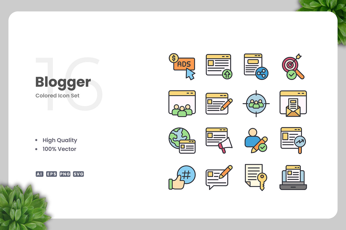 Blogger Colored Icons, an Icon by Upnowgraphic