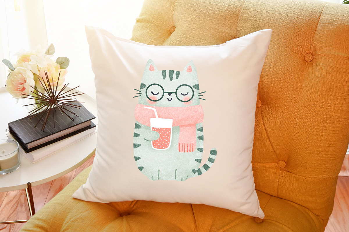 New Year Cat Clipart, Party Graphics, an Illustration by Sublimation Artist (Photo 6 of 6)
