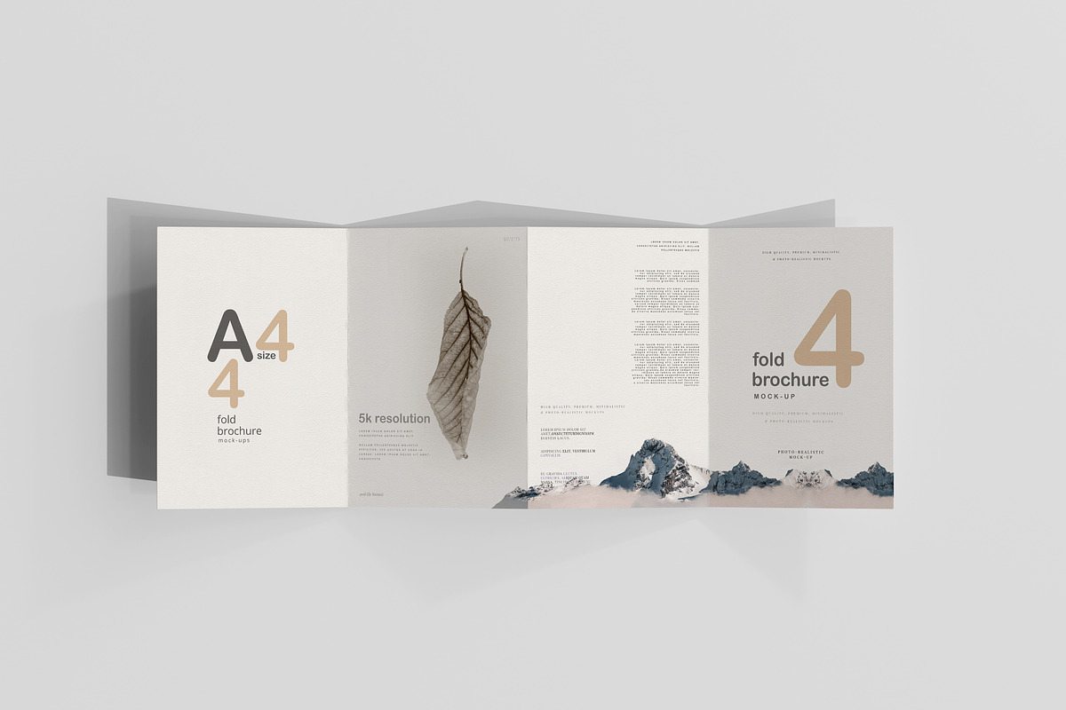A4 Size Four Fold Brochure Mockup, a Print Template by pmvch (Photo 2 of 20)