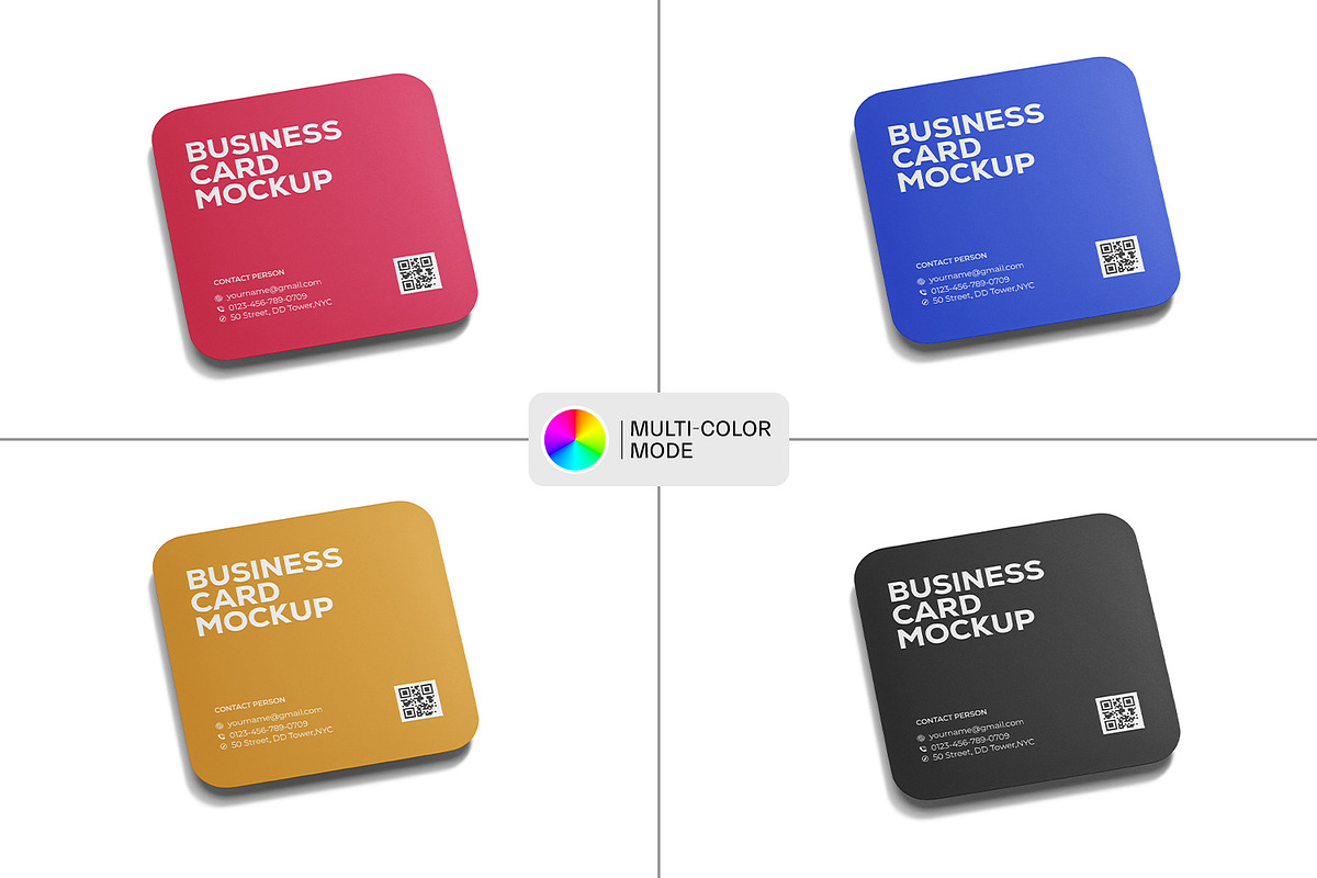 Rounded Square Name Card Mockup, an Advertising Mockup by RamStudio2 (Photo 14 of 14)