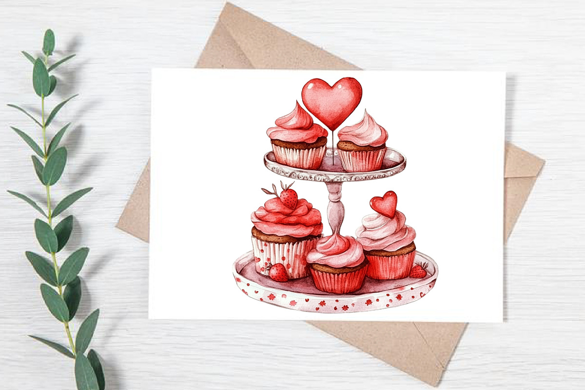 Watercolor Valentine's Day Clipart, an Illustration by Canvas Craft (Photo 6 of 6)