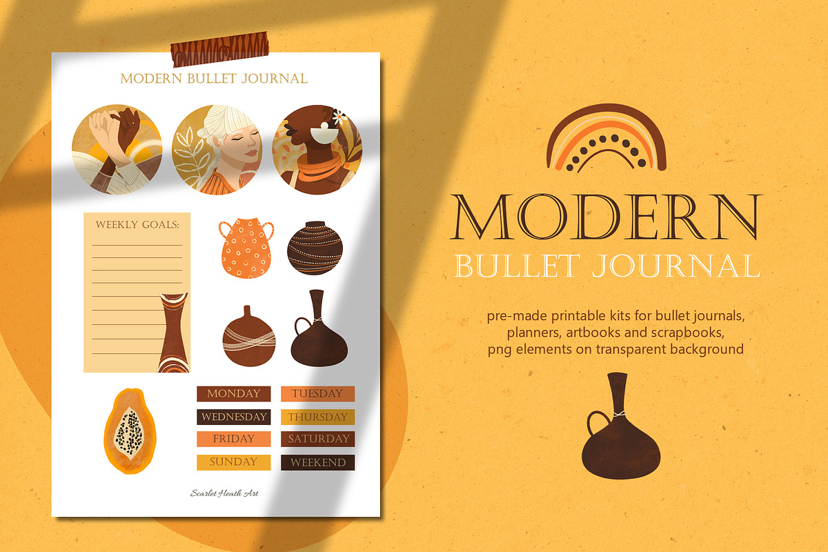 Modern bullet journal, a Stationery Template by Scarlet Heath Art (Photo 1 of 9)