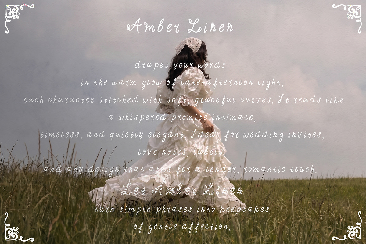 Amber & Linen-Romantic Font, a Handwritten Font by Amely.Art (Photo 2 of 8)