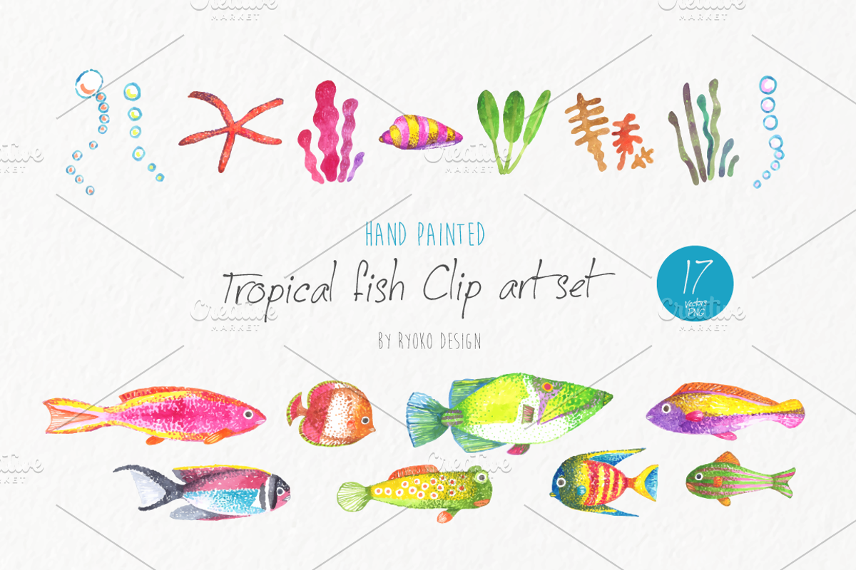 Tropical fish watercolor collection, an Animal Illustration by Eomoiart (Photo 1 of 2)