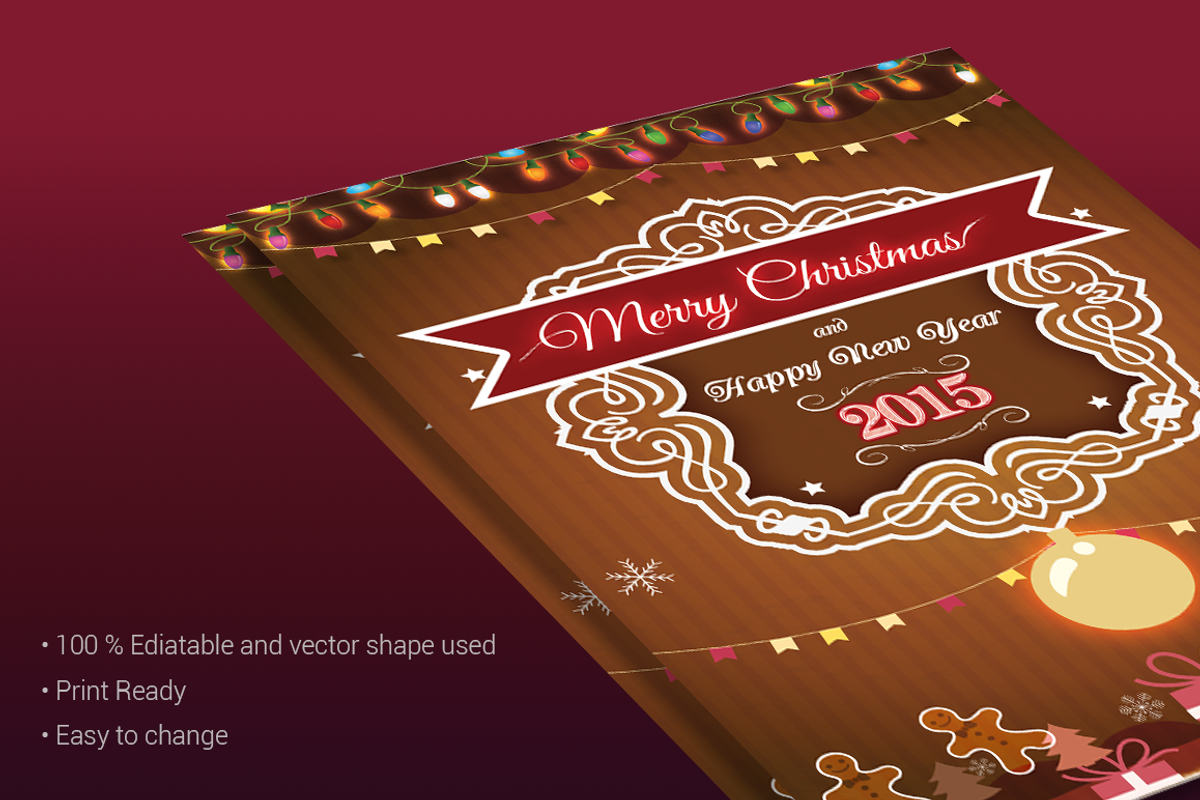Merry christmas and New Year invite, an Invitation Template by ORCOLOR (Photo 3 of 5)