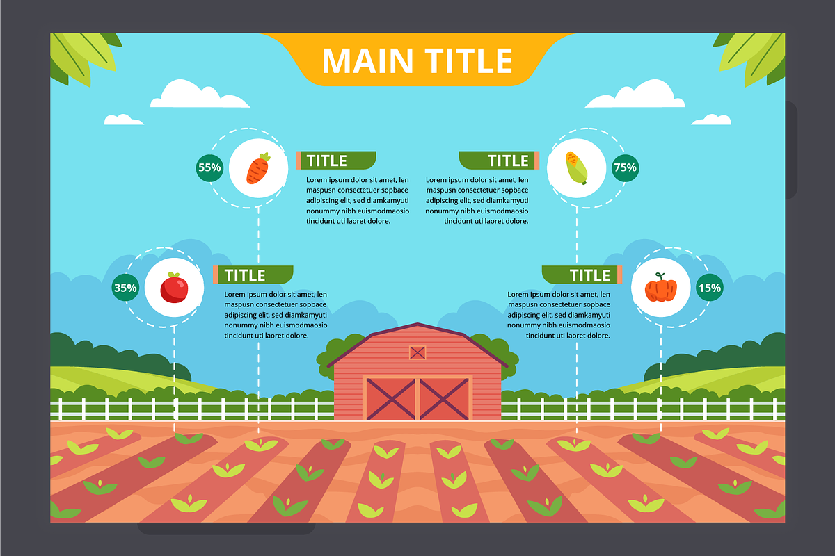 Farming Infographic Template, a Templates & Theme by Bartama Graphic (Photo 2 of 4)