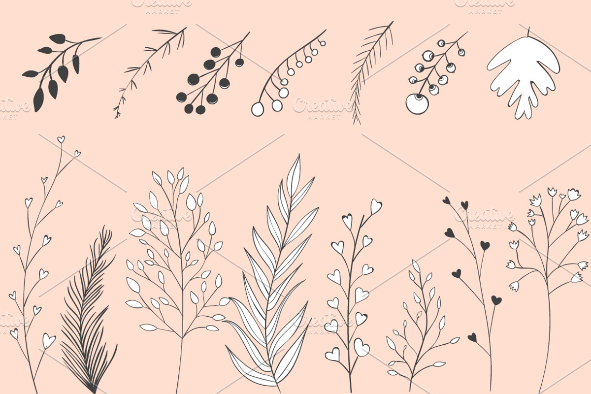40 plants and leaves elements, an Illustration by Anna's Creative Store (Photo 2 of 5)