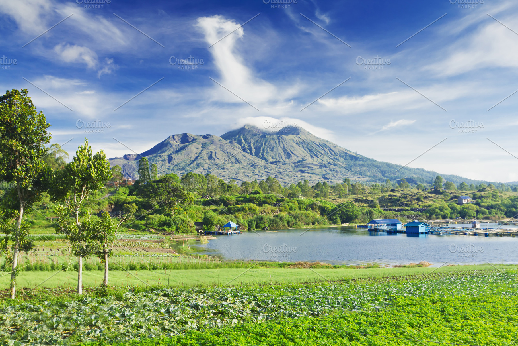 Batur volcano, a Photo by saiko3p
