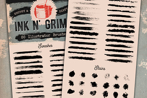 80 Dry Ink Illustrator Brushes