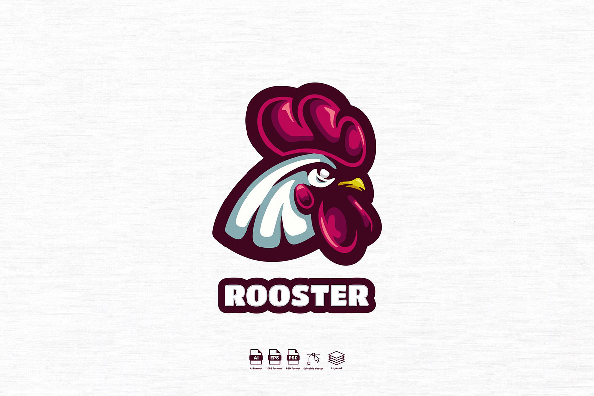 Rooster Mascot Logo Design, a Branding & Logo Template by kromastd22
