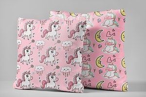 Unicorns Seamless Patterns Bonus