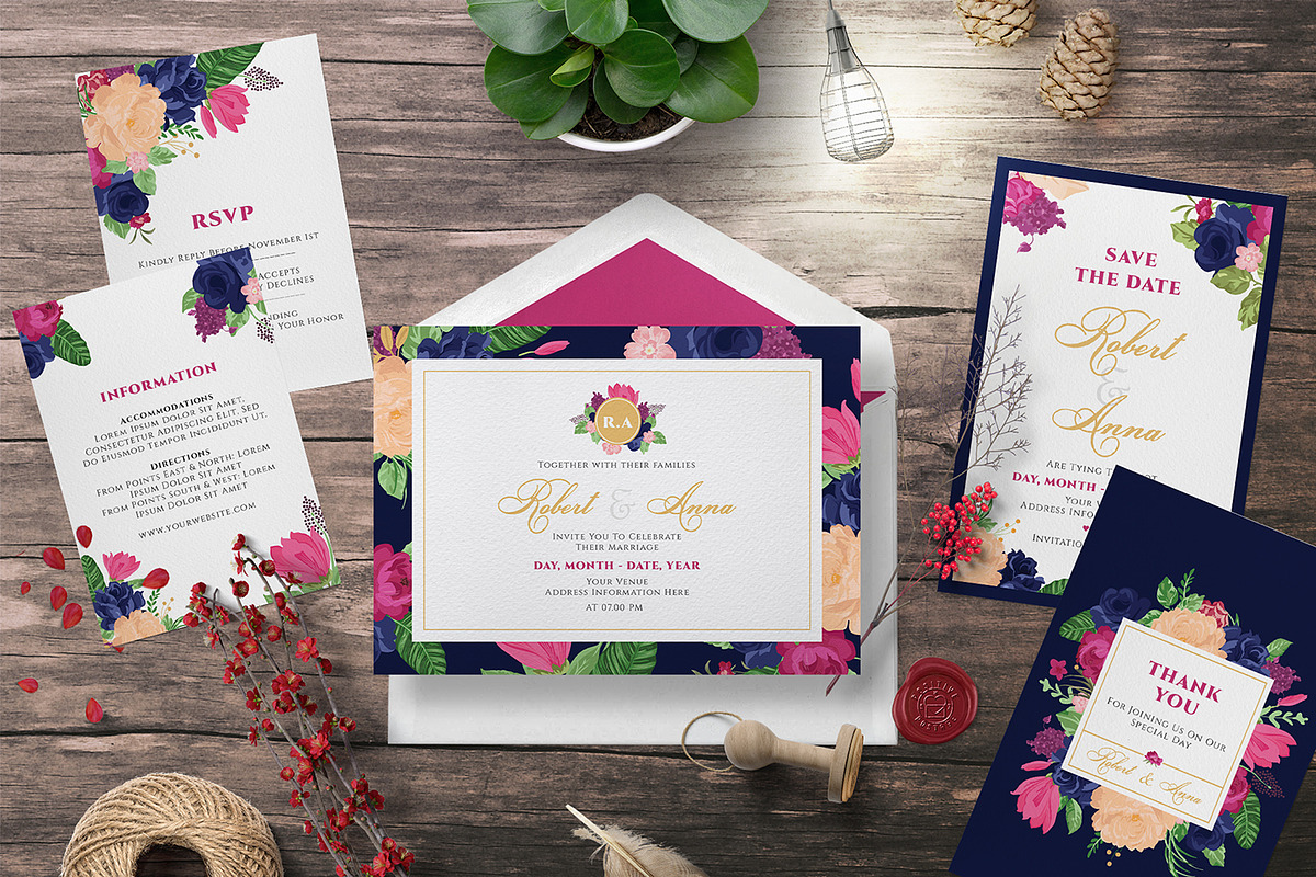 FLOWER WEDDING INVITATION SUITES, an Invitation Template by Totem Invitation House (Photo 1 of 4)