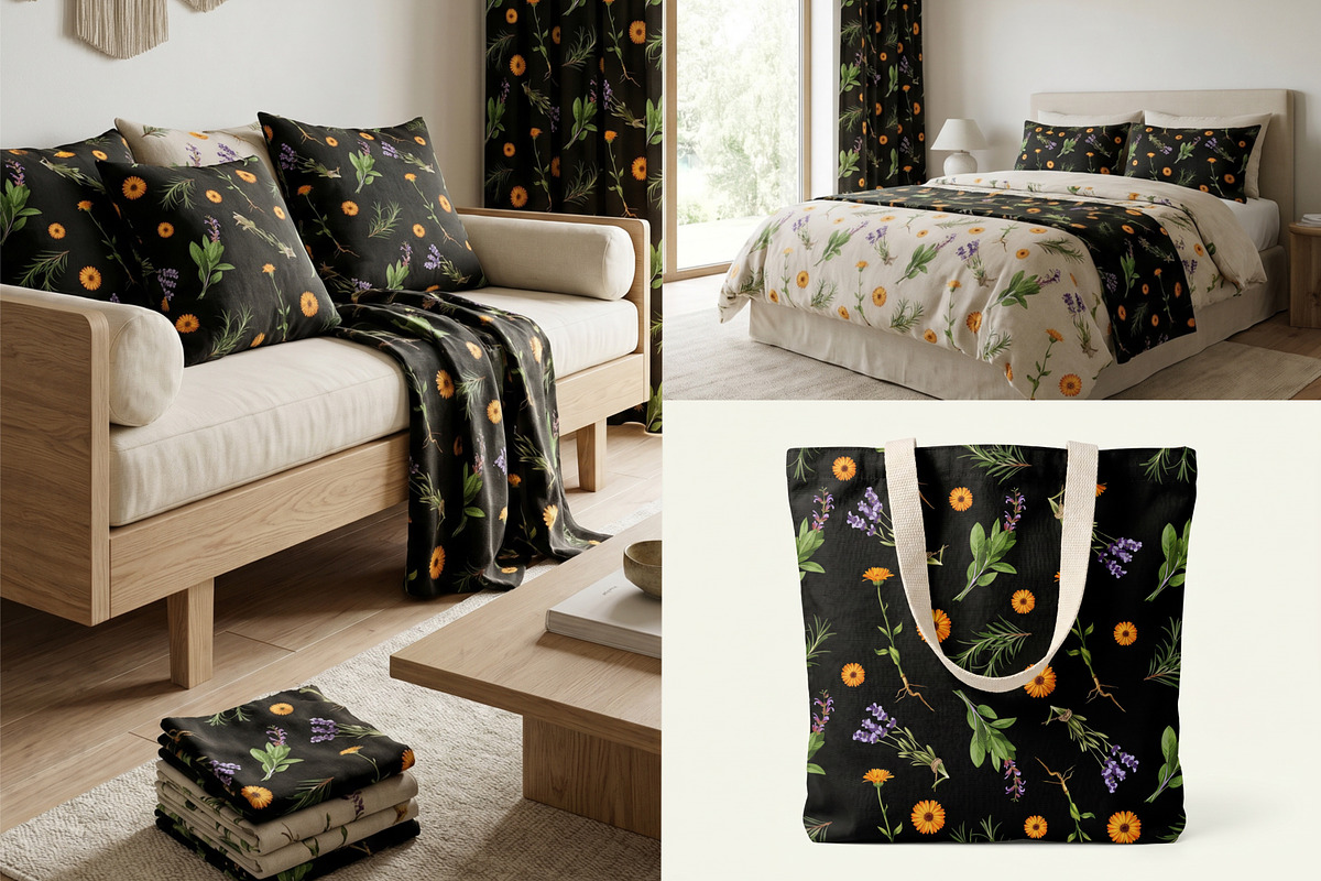 Watercolor botanical patterns, a Pattern Graphic by IrynaPanashii (Photo 11 of 15)