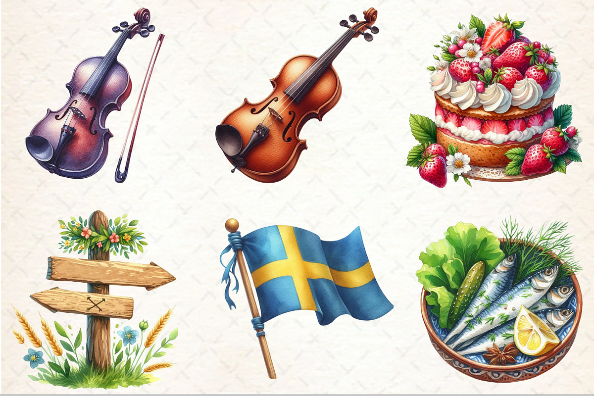 Swedish Midsummer Party Clipart, an Illustration by Rose Art (Photo 3 of 6)