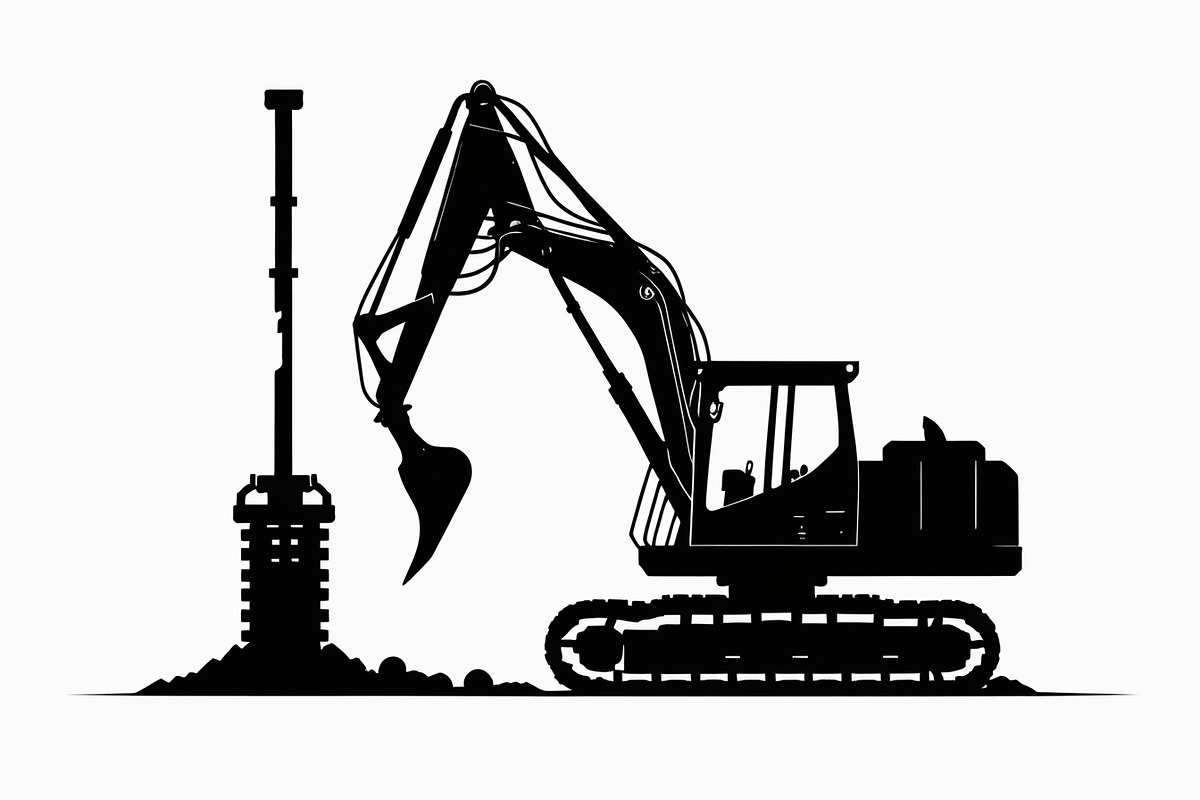 Heavy Equipment Silhouette Set, an Illustration by Designer_Momina (Photo 8 of 10)