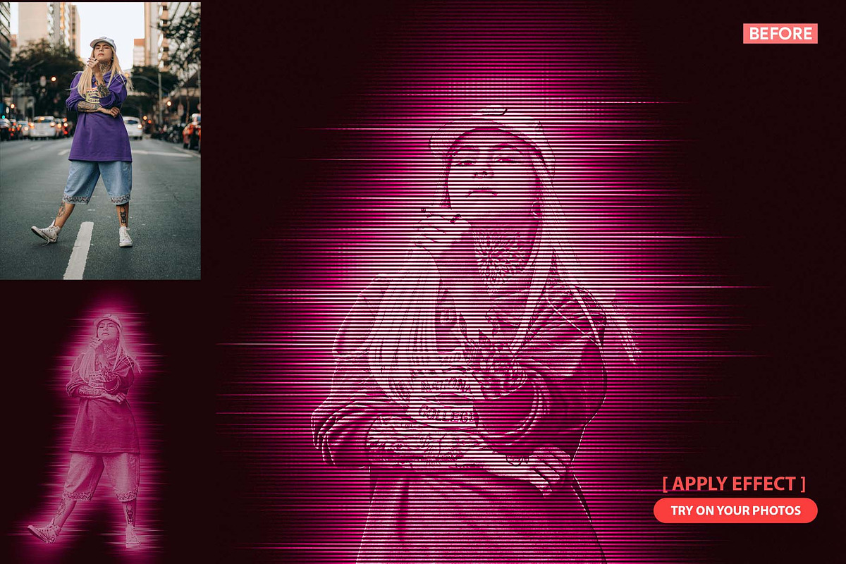 Hologram Gothic Photoshop Action, an Action Add-On by MRI STUDIO (Photo 7 of 16)