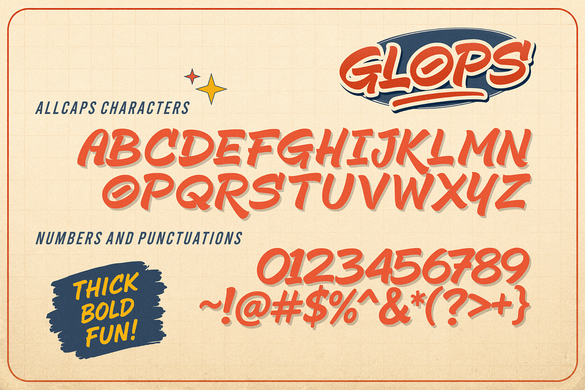 Glops – Retro Brush Font, a Handwritten Font by figuree studio (Photo 5 of 10)