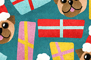 Christmas Pugs Seamless Pattern, a Pattern Graphic by Rebecca Flaherty (Thumbnail 3 of 3)