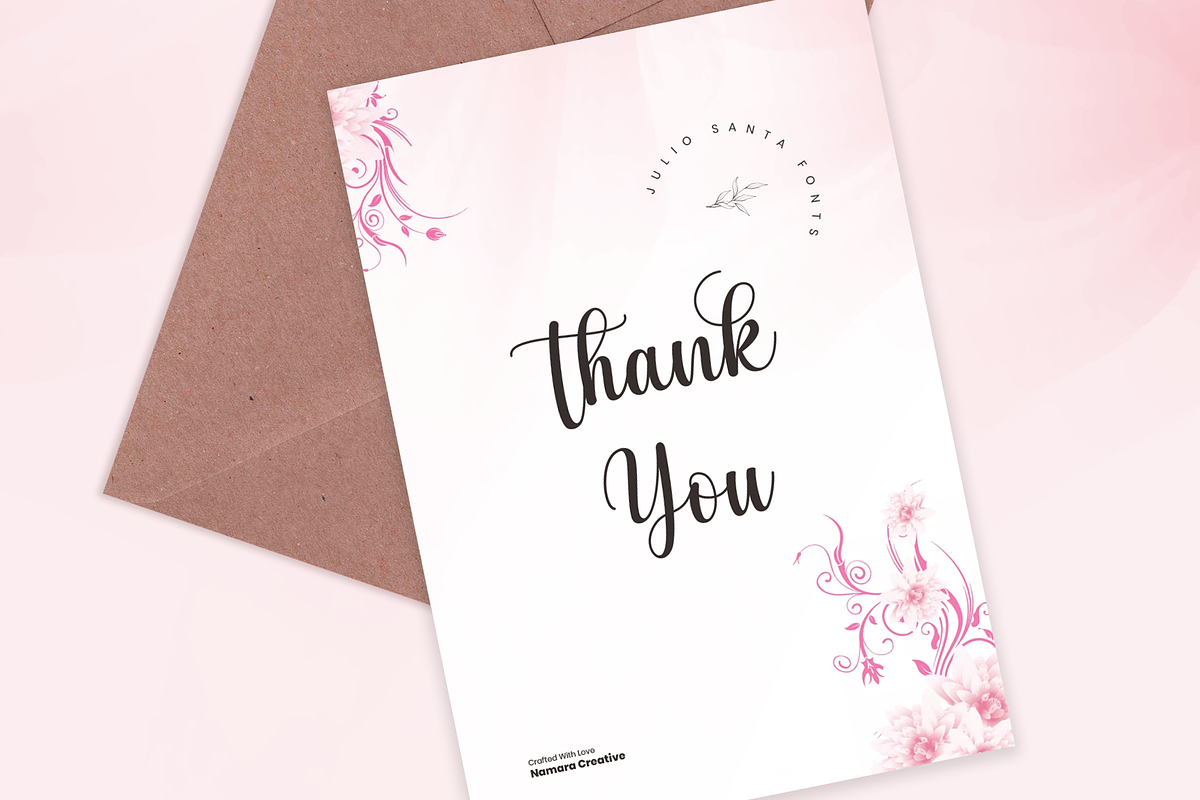 Julio Santa - Romantic Script Font, a Script Font by Namara Creative Studio (Photo 14 of 14)
