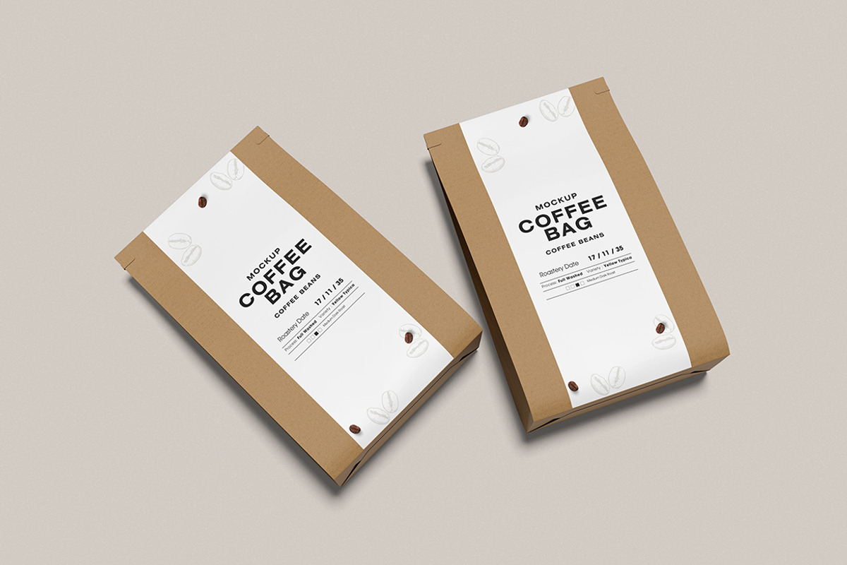 Coffee Bag Mockup, an Advertising Mockup by swsi-studio (Photo 2 of 5)