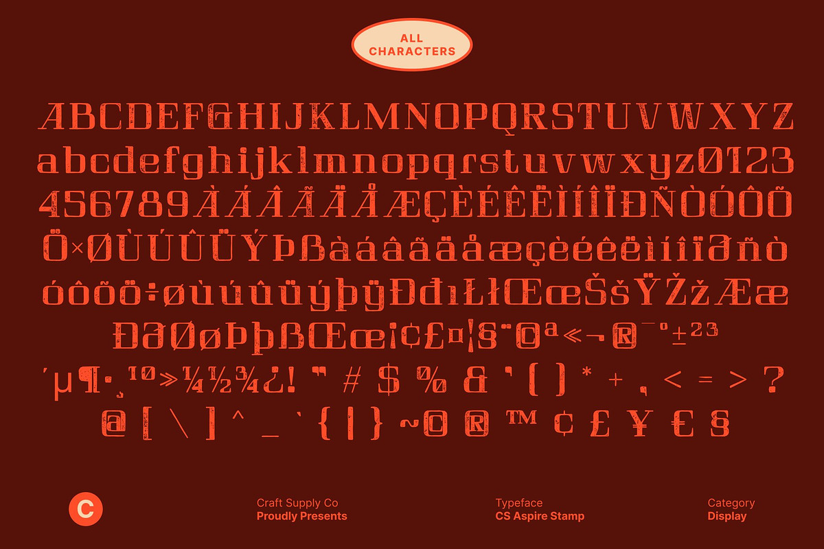 CS Aspire Stamp, a Serif Font by Craft Supply Co. (Photo 8 of 8)