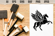 Stencil Winged Pegasus Horse, a Decorative Illustration by MARYCRAFTIRIA (Thumbnail 2 of 3)