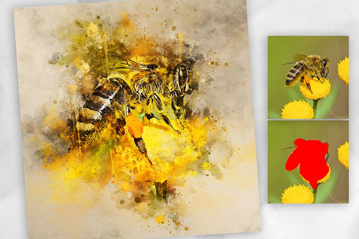 Splatter Watercolor Photoshop Action, an Action Add-On by GorynArt (Photo 8 of 20)