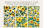 12 Joyful Sunflower Seamless Pattern, a Pattern Graphic by Inknfolly (Thumbnail 2 of 7)