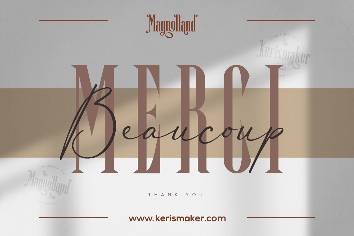 Magnolland, a Serif Font by kerismaker (Photo 12 of 12)