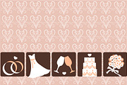 Weeding set - icons and card, an Illustration by zoya (Thumbnail 2 of 3)