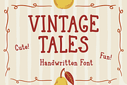 Vintage Tales Handwritten Cute Font, a Handwritten Font by Nonceni (Thumbnail 1 of 10)
