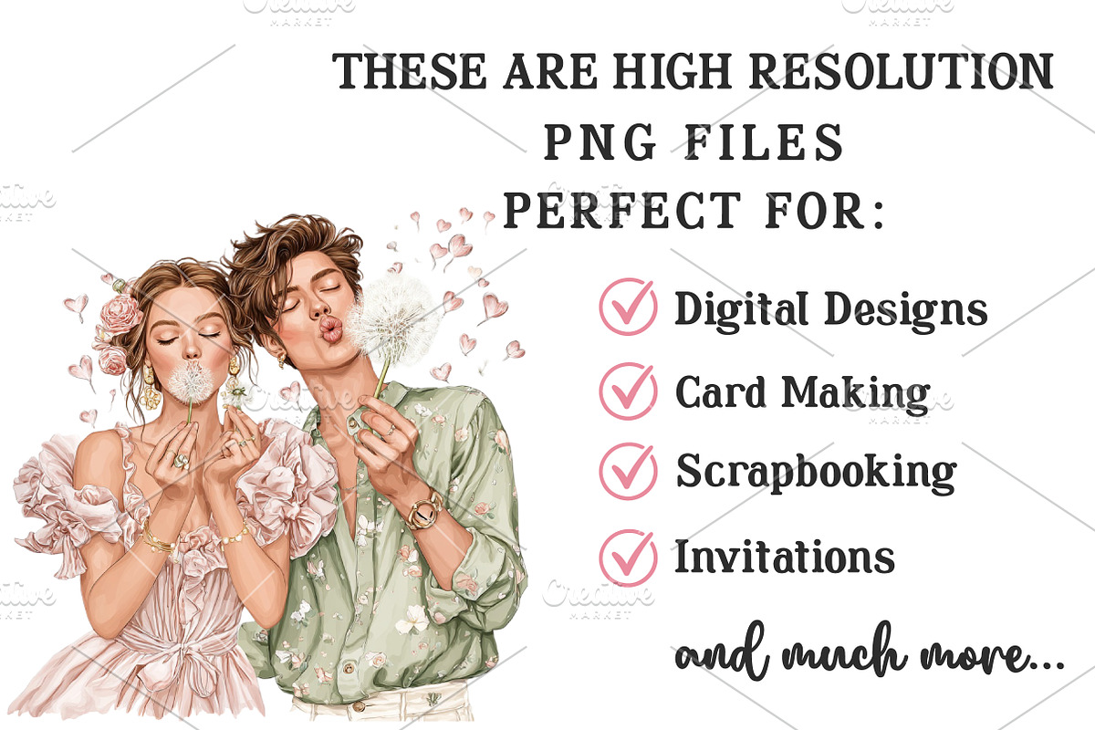 Valentine Wedding Couple Clipart, an Illustration by OK Design (Photo 4 of 6)