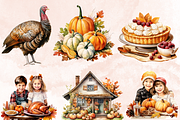 Watercolor Thanksgiving Clipart, an Illustration by GiraffeCreative (Thumbnail 4 of 9)