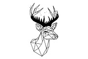 Deer Antler Silhouette Bundle, an Object Illustration by yasushie (Thumbnail 21 of 31)