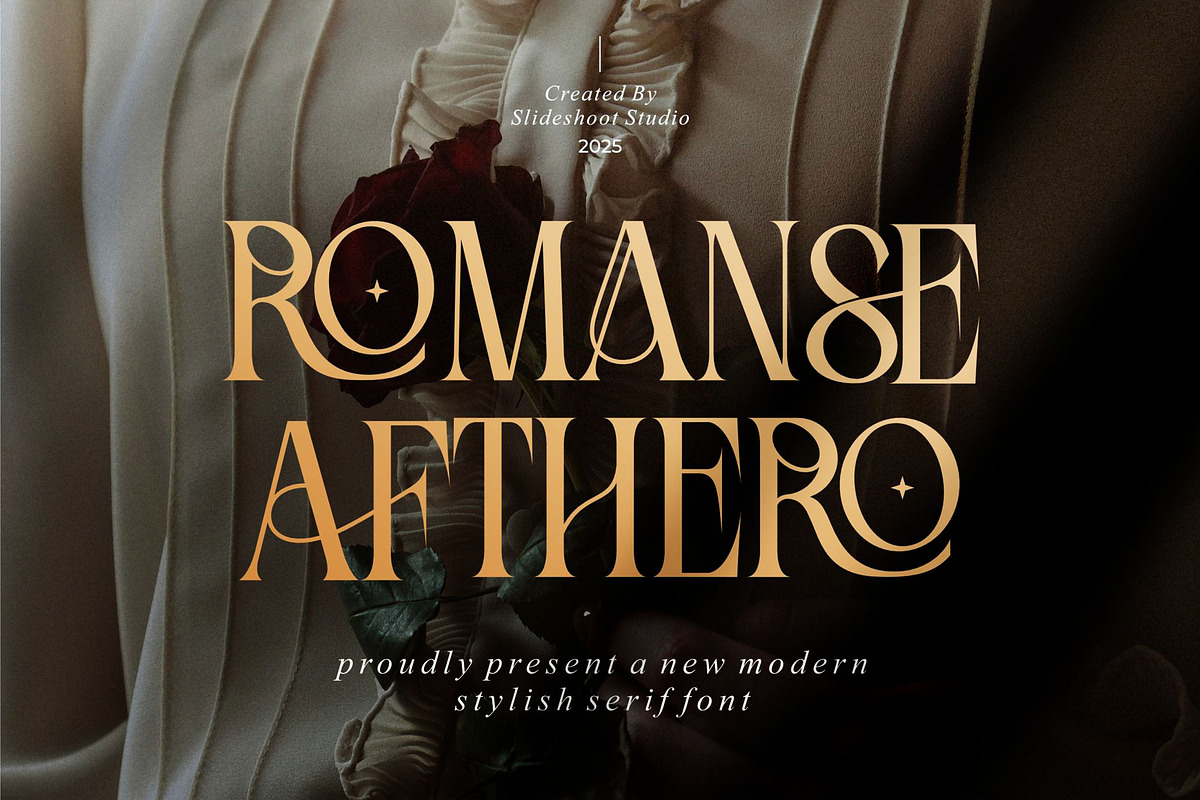 Romanse Afthero || Modern Allkaps Se, a Serif Font by Idea Studio (Photo 1 of 7)