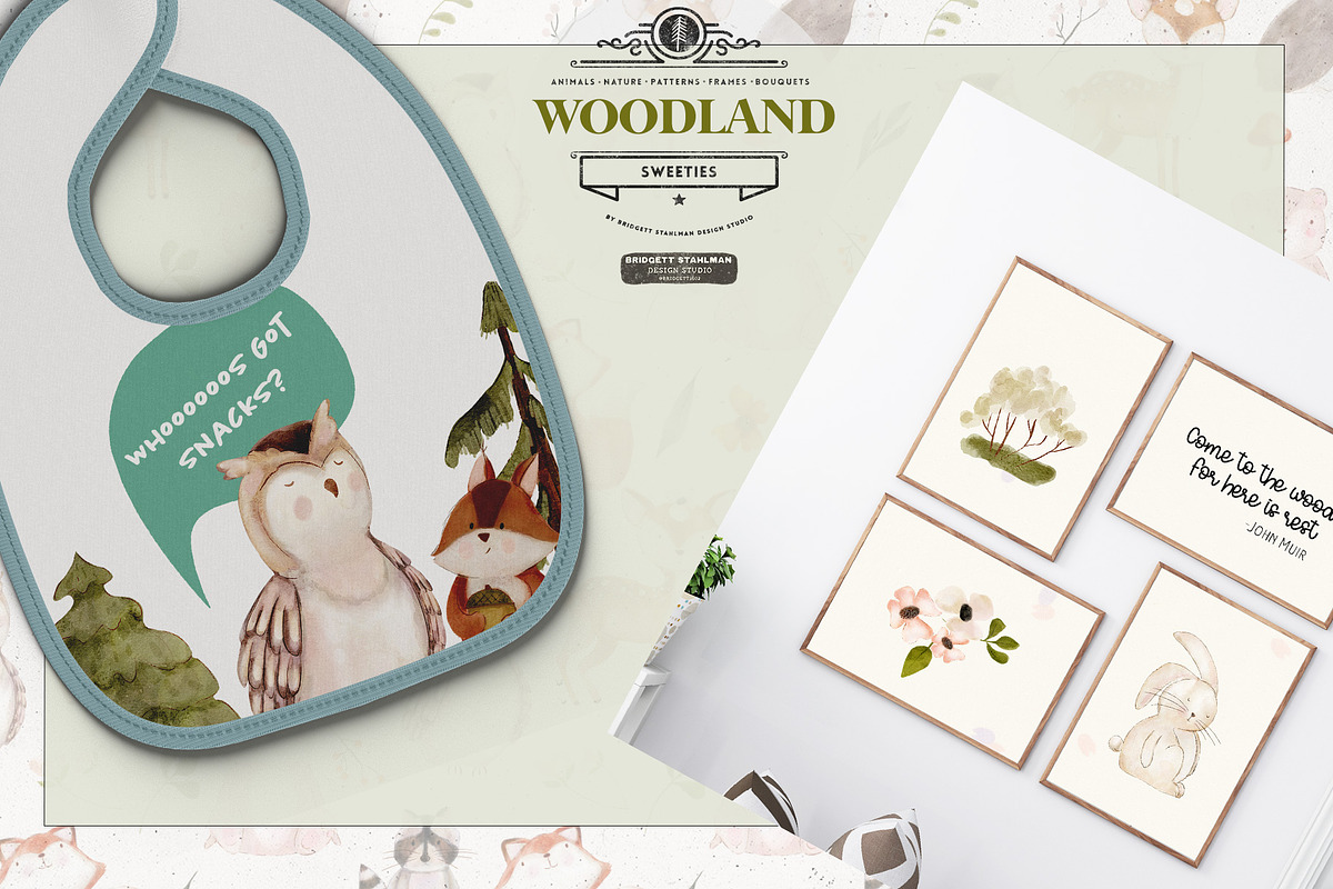 Watercolor Woodland Sweeties, a Background Graphic by Bridgett Stahlman Design (Photo 7 of 8)