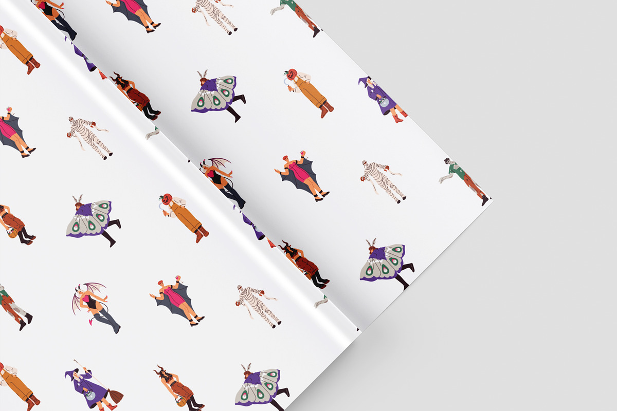 Halloween people set + patterns, a Person Illustration by Good Studio (Photo 15 of 19)