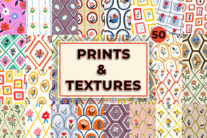 Retro Floral Prints & Textures
