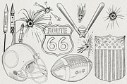 American Symbols Patriotic Sketches, an Illustration by becky nimoy (Thumbnail 5 of 5)