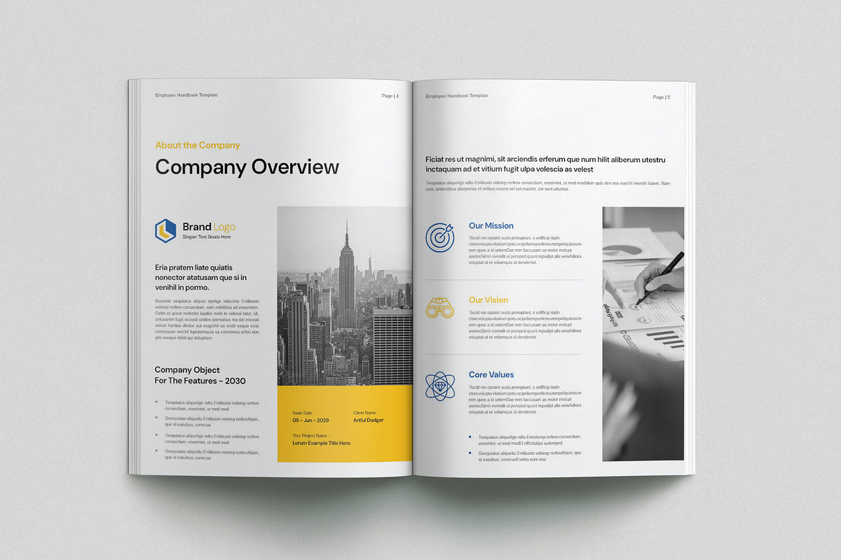 Employee Handbook Template, a Brochure Template by Cleffon_Graphic_Studio (Photo 3 of 11)