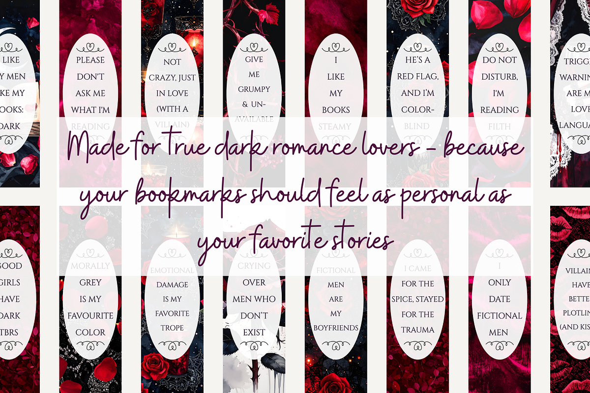 Dark Romance Printable Bookmarks, an Object Graphic by Anna Design Studio (Photo 10 of 10)