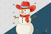 Cowboy Snowman Christmas Glitter Png, an Illustration by Creative Art (Thumbnail 4 of 6)