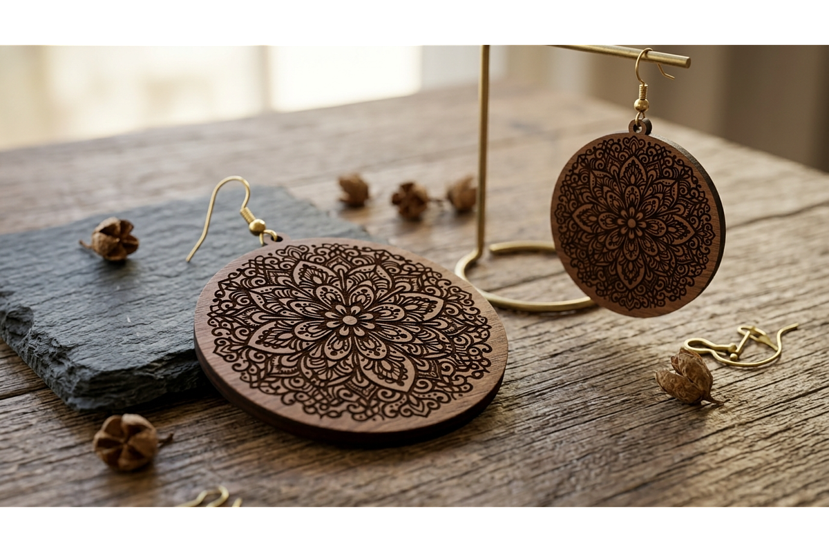 Mandala Earring SVGn, an Object Graphic by hafijul (Photo 6 of 11)