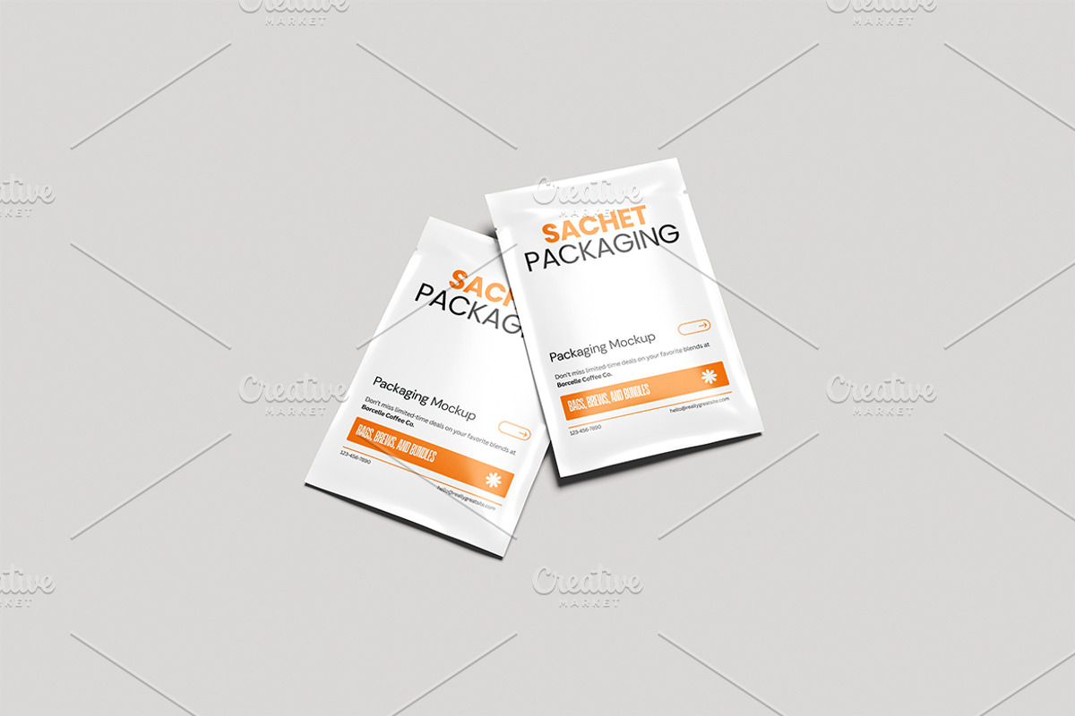 Sachet Packaging Mockup, a Packaging Mockup by Gatamotion (Photo 3 of 5)