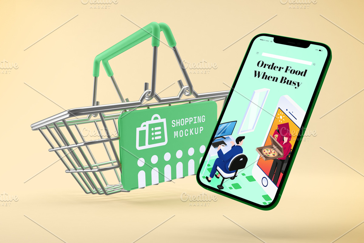 Shopping App Mockup, an iPhone Mockup by Qaleb Studio