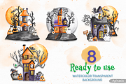 Haunted House Halloween Clipart, a Decorative Illustration by Apixsala (Thumbnail 3 of 14)