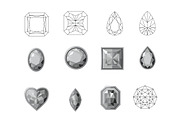 Diamonds Set 1 Procreate Brush Stamp, a Brush Add-On by Disasterology Ink (Thumbnail 7 of 10)