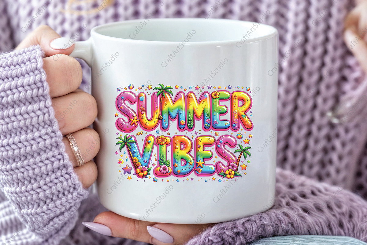 Colorful Summer Png Summer Vibes PNG, an Illustration by CraftArtStudio (Photo 2 of 4)