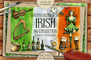 Big Irish Watercolor & Ink Set, an Illustration by Fluffy Unicorn (Thumbnail 1 of 6)